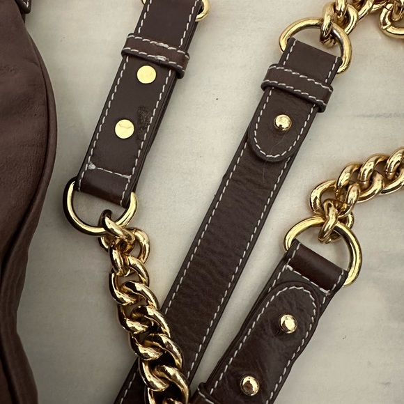 Badgley Mischka Brown Leather Bag - Picture 6 of 10